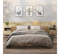 HaoChrymec Comodini da Parete con Cassetto (2 Pezzi), Legno Rovere Sonoma, Mensola Sospesa Camera da Letto, Design Salvaspazio, Montaggio a Parete, 48.5 x 32.5 x 80 cm
