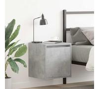 HaoChrymec Comodini da Parete Moderni, 2 Pezzi con Anta Regolabile, Grigio Cemento, Legno Ingegnerizzato Resistente, Mensola con Cassetto Sospesa per Camera da Letto, 38 x 34 x 40 cm