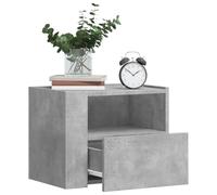 HaoChrymec Comodini da Parete Sospesi, 2 Pezzi in Legno Ingegnerizzato, Grigio Cemento con Cassetto, Mensola con Cassetto per Camera da Letto o Soggiorno, 45 x 30 x 35 cm