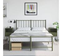 HaoChrymec Comodini Industriali 2 Pezzi, Verde Oliva in Acciaio, Cassettiera Camera da Letto con Design Moderno, Tavolino da Divano o Mobile Portaoggetti, 36 x 39 x 60.5 cm