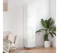 HaoChrymec Credenza Alta Modulare, in Legno Composito e Metallo con Piano Superiore, Design Elegante Moderno, Mobile Bianco per Soggiorno o Ingresso, 34.5 x 34 x 180 cm