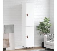 HaoChrymec Credenza Alta Modulare, Legno Ingegnerizzato e Gambe Metallo, Design Verticale, Madia Moderna, Mobile Bianco per Interni, Bianco, 34.5x34x180 cm