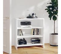 HaoChrymec Credenza Cucina Bassa, Madia Moderna in Legno Composito con 3 Ripiani, Design Linee Pulite, Mobile Bianco per Interni, Madie Moderne Soggiorno, Bianco, 70x40.5x75 cm