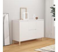 HaoChrymec Credenza Cucina Bassa, Madia Moderna in Legno Ingegnerizzato con 2 Cassetti e 2 Ante, Mobile Bianco Minimalista per Soggiorno o Ingresso, Madie Moderne Soggiorno, 103.5 x 35 x 70 cm
