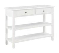 HaoChrymec Credenza Cucina Bassa, Madia Moderna in MDF con 2 Cassetti e 2 Ripiani, Design Elegante, Mobile Bianco per Soggiorno Ingresso o Sala, Madie Moderne Soggiorno, 110 x 35 x 80 cm