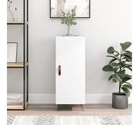 HaoChrymec Credenza Cucina Bassa, Mobile Bianco in Legno Ingegnerizzato con Gambe Metallo e Anta, Design Moderno Senza Tempo, Madia Moderna per Soggiorno, Sala o Ingresso, 34.5 x 34 x 90 cm