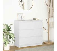 HaoChrymec Credenza Cucina Bassa, Mobile Multiuso con 3 Cassetti in Legno Ingegnerizzato, Madia Moderna Bianca per Soggiorno, Cucina o Bagno, Design Funzionale, 80 x 35 x 76 cm