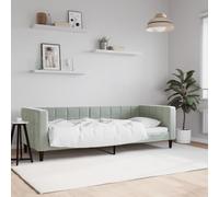 HaoChrymec Divano Letto 2 in 1, Velluto Grigio Chiaro, Schiuma Comfort, Struttura Metallo e Legno, Moderno, single bed, divano letto, per Soggiorno e Camera Ospiti, Grigio, 80x200 cm