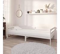 HaoChrymec Divano Letto in Legno Massello, Multifunzionale, Struttura Robusta con Doglie, single bed, divano letto, per Camera Ospiti e Soggiorno, Bianco, 90x200 cm