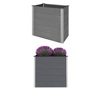 HaoChrymec Letto Rialzato da Giardino in WPC, Cassone per Orto 100x50x91 cm, Fioriera da Esterno Grigio Antigelo, Ideale per Piante Aromatiche e Fiori
