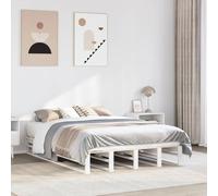 HaoChrymec Letto Singolo in Legno Massello, Struttura Robusta con Doglie, Design Moderno, single bed, letto bambina, per Camera da Letto e Guest Room, Bianco, 120x200 cm