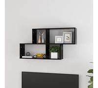 HaoChrymec Mensola da Parete Moderna, Scaffale Sospeso Nero in Legno Composito, Design Lineare per Soggiorno o Camera, 100 x 18 x 53 cm