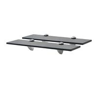 HaoChrymec Mensole a Sospensione 2 Pezzi, Ripiani in Vetro Temperato 8 mm con Supporti Metallici, Design Moderno per Bagno, Cucina o Soggiorno, 40 x 20 cm