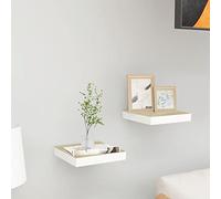 HaoChrymec Mensole Moderne 2 Pezzi, Scaffali Sospesi in MDF con Effetto Rovere e Bianco, Design a Montaggio Invisibile per Soggiorno o Camera, 23 x 23.5 x 3.8 cm