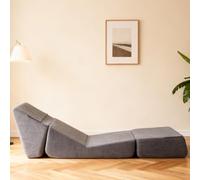 HaoChrymec Mini Divano Letto a Pavimento, in Flanella, Sofa Bed Pieghevole e Schiuma Morbida, Poltrona Chaiselongue, Divano Relax Ergonomico, per Soggiorno, Camera e Ufficio, Grigio, 99x73x68cm