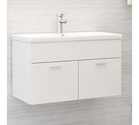 HaoChrymec Mobile Base Lavabo in Legno Ingegnerizzato con 2 Ante, Mobiletto Sotto Lavabos Bagno Salvaspazio, Armadietto Da Bagnos Bianco, Mobile Bagno Elegante Per Lavabos, 80x38.5x46 cm