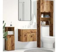 HaoChrymec Mobile Base Lavabo in Legno Ingegnerizzato, Mobiletto Sotto Lavabo Bagno Salvaspazio con Design Elegante e Maniglie Ergonomiche,Colore Legno di Recupero, Dimensioni 60x38.5x46 cm