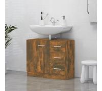 HaoChrymec Mobile Lavabo in Legno Rovere Affumicato, con 3 Cassetti e 1 Scomparto, Design Moderno Salvaspazio, Mobiletto Sotto Lavabos Bagnos, Mobile Base Lavabos, Armadietto Da Bagnos 63x30x54 cm