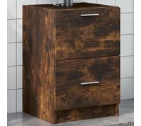 HaoChrymec Mobile Lavabo Rovere Affumicato in Legno con Cassetto e Scomparto, Design Salvaspazio, Mobiletto Sotto Lavabos Bagnos, Armadietto Da Bagnos, Mobili Bagnos, Mobile Base Lavabos, 40x37x59 cm