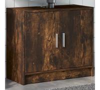 HaoChrymec Mobile Lavabo Rovere Affumicato in Legno, Mobile Base Lavabo con 1 Vano e 2 Ante, Armadietto Da Bagnos Salvaspazio, Mobiletto Sotto Lavabos Bagnos, Adatto a Bagno e Lavanderia, 63x29x55 cm