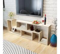 HaoChrymec Mobile TV in Legno con Ripiani a Doppia L, Design Multifunzionale per Soggiorno, Ideale per Mobili Soggiorno e Credenza Soggiorno, adatto a Salotto e Ingresso, Rovere, 120x30x56.4 cm