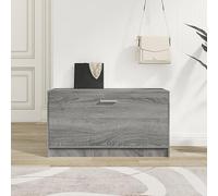HaoChrymec Panca Portascarpe in Legno Composito, Scarpiera Armadio Porta Scarpe per Ingresso e Camera da Letto, Organizer Scarpe con Piano Superiore Stabile, Colore Grigio Sonoma, 80 x 24 x 45 cm