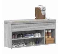 HaoChrymec Panca Portascarpe in Legno Ingegnerizzato, Scarpiera Armadio con Seduta, Porta Scarpe per Ingresso e Camera da Letto, Colore Grigio Sonoma, 102x30.5x45 cm