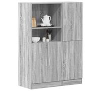 HaoChrymec Set Mobili Cucina 2 Pezzi, Pensile e Base con Ante in Legno Composito, Colore Grigio Sonoma, Design Modulare con Ripiani Regolabili, 95 x 41.5 x 131.5 cm