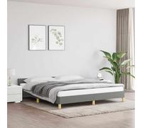 HaoChrymec Struttura Letto con Testiera, Tessuto Grigio Scuro, Base con Doglie, Design Moderno, rete letto, letto matrimoniale, per Camera da Letto Adulti e Ospiti, Grigio Scuro, 160x200 cm