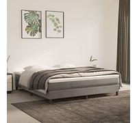 HaoChrymec Struttura Letto in Velluto, Grigio Chiaro, Morbida, Base con Doglie in Compensato, rete letto, letto matrimoniale, per Camera da Letto Principale e Ospiti, Grigio, 160x200 cm