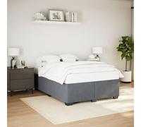 HaoChrymec Struttura Letto Matrimoniale, Velluto Grigio Scuro, Imbottita, rete a doge, Divano Letto, Letto Matrimoniale, per Camera da Letto e Ospiti, Grigio Scuro, 160x200 cm