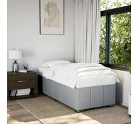 HaoChrymec Struttura Letto Singolo, Tessuto Grigio Chiaro, rete a doge, supporto ottimale, single bed, letto bambina, per Camera da Letto e Cameretta, Grigio Chiaro, 90x200 cm