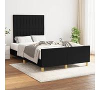 HaoChrymec Struttura Letto Singolo, Testiera Regolabile in Tessuto Nero, Base Letto Robusta con Doglie, single bed, letto bambina, per Camera da Letto e Guest Room, Nero, 120x200 cm