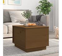 HaoChrymec Tavolino da Caffè con Piano Regolabile, in Legno Massello di Pino, Design Rustico con Scomparto Segreto, per Soggiorno o Salotto, Colore Marrone Miele, 40 x 50 x 35 cm