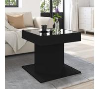 HaoChrymec Tavolino LED Moderno con Specchio Infinito, in Legno e Vetro, Luci RGB Regolabili, Design Contemporaneo per Soggiorno o Camera, 50 x 50 x 45 cm