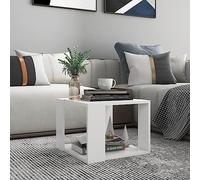HaoChrymec Tavolino Moderno Bianco, Piccolo Tavolo da Salotto in Legno con Design Minimalista, per Soggiorno, Camera o Balcone, 40 x 40 x 30 cm