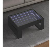 HaoChrymec Tavolino Moderno con Luci LED Infinity, Struttura in Legno e Vetro, Design Futurista per Soggiorno o Camera, Illuminazione RGB Regolabile, 70 x 53 x 30 cm