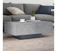 HaoChrymec Tavolino Moderno con Luci LED RGB, in Legno Composito Grigio Cemento, Design Multifunzione con Porta USB, per Soggiorno o Salotto, 85 x 55 x 31 cm