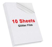 HAOCNC 10 fogli A4 autoadesivi glitter olografici punti lucenti carta a colori fai da te pellicola di laminazione fotografica compatibile con i materiali di consumo della stampante(Glitter Film)