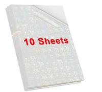 HAOCNC 10 fogli A4 autoadesivi glitter olografici punti lucenti carta a colori fai da te pellicola di laminazione fotografica compatibile con i materiali di consumo della stampante(Love Heart)
