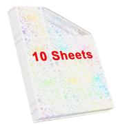 HAOCNC 10 fogli A4 Pellicola autoadesiva per laminazione a freddo con stelle punti Design in vetro rotto Pacchetto fai da te Carta colorata Carta per laminazione fotografica(Streamer)