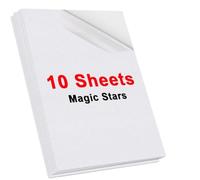 HAOCNC 10 fogli A4 Pellicola autoadesiva per laminazione a freddo con stelle punti Design in vetro rotto Pacchetto fai da te Carta colorata Carta per laminazione fotografica(Magic star)