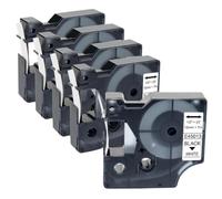 HAOCNC Custodia rigida compatibile con la stampante per etichette LabelManager 160 280 Etichettatrice portatile LM160 Scatola di immagazzinaggio facile da trasportare(5PK Black on White)