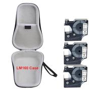 HAOCNC Custodia rigida compatibile con la stampante per etichette LabelManager 160 280 Etichettatrice portatile LM160 Scatola di immagazzinaggio facile da trasportare(Case-3PK Labels)