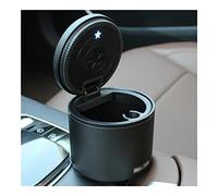 HAODAF Portacenere Posacenere for Auto Piccola, portabicchieri Portatile Tazza di Cilindro, Vassoio di Cenere Auto con GUIDATO Luce e Coperchio for Uso Esterno Interno Senza Fumo (Color : Black)