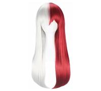 HAODAGE Parrucca sintetica per cosplay di My Hero Academias Todoroki Shoto Anime Party Costume, Capelli umani, Versatile, 20-21 pollici / 51-53 cm