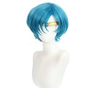 HAODAGE Parrucca sintetica per cosplay di Sailor Moon Mercury, Fibra sintetica, WIG, Wig, Parrucca, Blu, 20-21 pollici / 51-53 cm