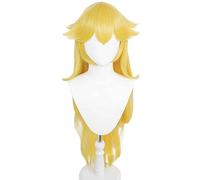 HAODAGE Parrucca sintetica Principessa Peach, Capelli umani, 20-21 pollici / 51-53 cm