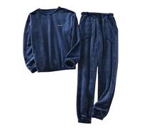 HAODAGE Pigiami da Uomo Set di Pigiama Caldi Spessi degli Uomini per Sleepwear Autunno Inverno Confortevole Morbido 2Pcs Homewear Set-N-L(50-70Kg)