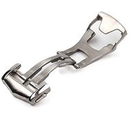 HAODEE Acciaio inossidabile Solido Doppio Pulsante Piegare Orologio Fibbia Farfalla Deployment Chiusura Cinturino Orologio 18mm per Omega Fibbia Argento